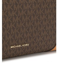 dunkelbraune bedruckte Shopper Tasche aus Leder von MICHAEL Michael Kors