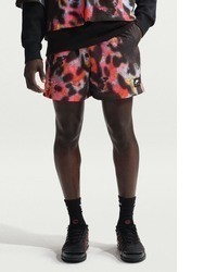 dunkelbraune bedruckte Shorts