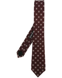 dunkelbraune bestickte Krawatte