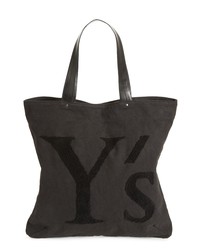 dunkelbraune bestickte Shopper Tasche aus Segeltuch