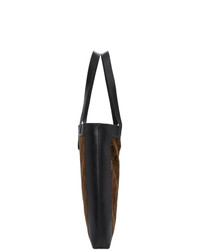 dunkelbraune bestickte Shopper Tasche aus Segeltuch von Gucci
