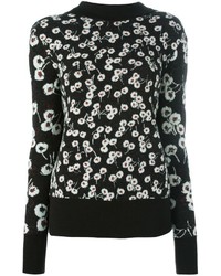 dunkelbraune Bluse mit Blumenmuster von Marni