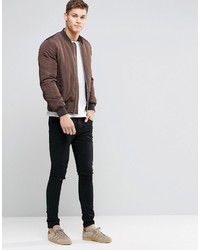 dunkelbraune Bomberjacke von Asos