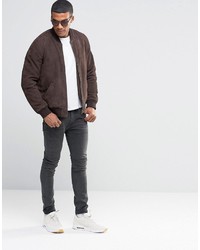 dunkelbraune Bomberjacke von Asos