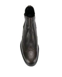 dunkelbraune Brogue Stiefel aus Leder von Hogan