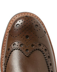 dunkelbraune Brogue Stiefel aus Leder von Grenson