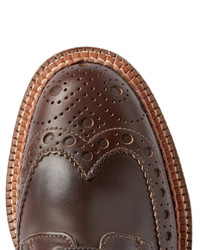 dunkelbraune Brogue Stiefel aus Leder von Grenson