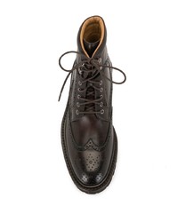 dunkelbraune Brogue Stiefel aus Leder von Magnanni