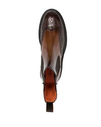 dunkelbraune Brogue Stiefel aus Leder von Santoni