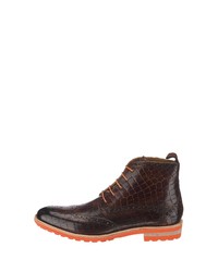 dunkelbraune Brogue Stiefel aus Leder von Melvin&Hamilton