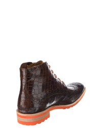 dunkelbraune Brogue Stiefel aus Leder von Melvin&Hamilton