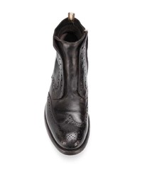 dunkelbraune Brogue Stiefel aus Leder von Officine Creative