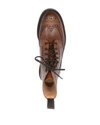 dunkelbraune Brogue Stiefel aus Leder von Church's