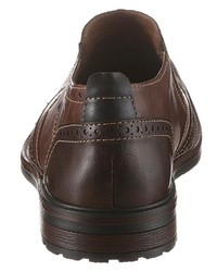 dunkelbraune Brogue Stiefel aus Leder von Rieker