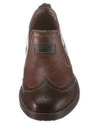 dunkelbraune Brogue Stiefel aus Leder von Rieker