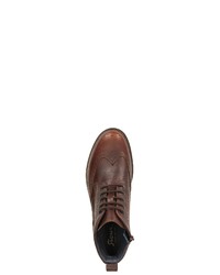 dunkelbraune Brogue Stiefel aus Leder von Sioux
