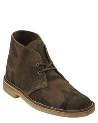 dunkelbraune Camouflage Chukka-Stiefel