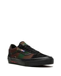 dunkelbraune Camouflage Segeltuch niedrige Sneakers von Vans