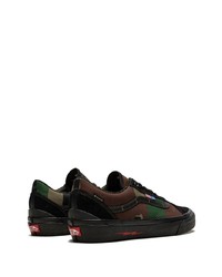 dunkelbraune Camouflage Segeltuch niedrige Sneakers von Vans