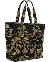 dunkelbraune Camouflage Shopper Tasche aus Segeltuch von Gramicci