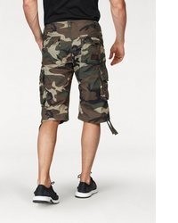 dunkelbraune Camouflage Shorts von Alpha Industries