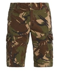 dunkelbraune Camouflage Shorts von Superdry