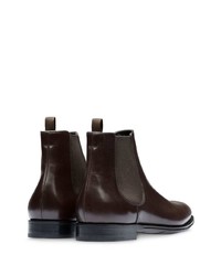 dunkelbraune Chelsea Boots aus Leder von Prada