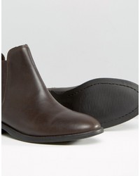 dunkelbraune Chelsea Boots aus Leder von Asos