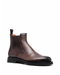 dunkelbraune Chelsea Boots aus Leder von Santoni