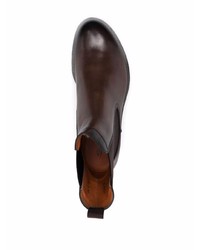 dunkelbraune Chelsea Boots aus Leder von Santoni