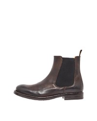 dunkelbraune Chelsea Boots aus Leder von Bianco