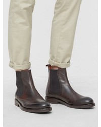 dunkelbraune Chelsea Boots aus Leder von Bianco