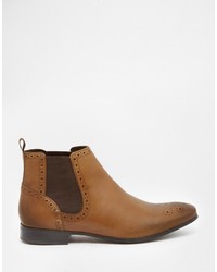 dunkelbraune Chelsea Boots aus Leder von Asos