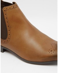 dunkelbraune Chelsea Boots aus Leder von Asos