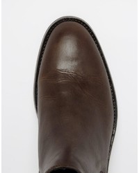 dunkelbraune Chelsea Boots aus Leder von Asos