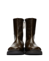 dunkelbraune Chelsea Boots aus Leder von Our Legacy