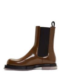 dunkelbraune Chelsea Boots aus Leder von Bottega Veneta