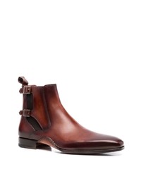 dunkelbraune Chelsea Boots aus Leder von Magnanni