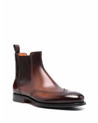 dunkelbraune Chelsea Boots aus Leder von Santoni