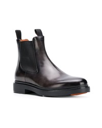 dunkelbraune Chelsea Boots aus Leder von Santoni