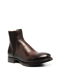 dunkelbraune Chelsea Boots aus Leder von Silvano Sassetti