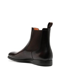 dunkelbraune Chelsea Boots aus Leder von Santoni