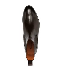 dunkelbraune Chelsea Boots aus Leder von Santoni