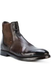 dunkelbraune Chelsea Boots aus Leder von Silvano Sassetti