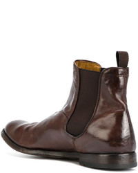 dunkelbraune Chelsea Boots aus Leder von Officine Creative