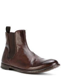 dunkelbraune Chelsea Boots aus Leder von Officine Creative