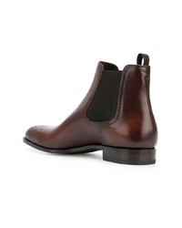 dunkelbraune Chelsea Boots aus Leder von Prada