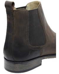 dunkelbraune Chelsea Boots aus Leder von Asos