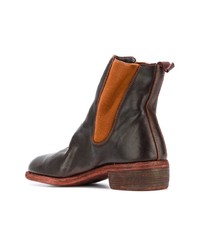 dunkelbraune Chelsea Boots aus Leder von Guidi