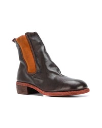 dunkelbraune Chelsea Boots aus Leder von Guidi